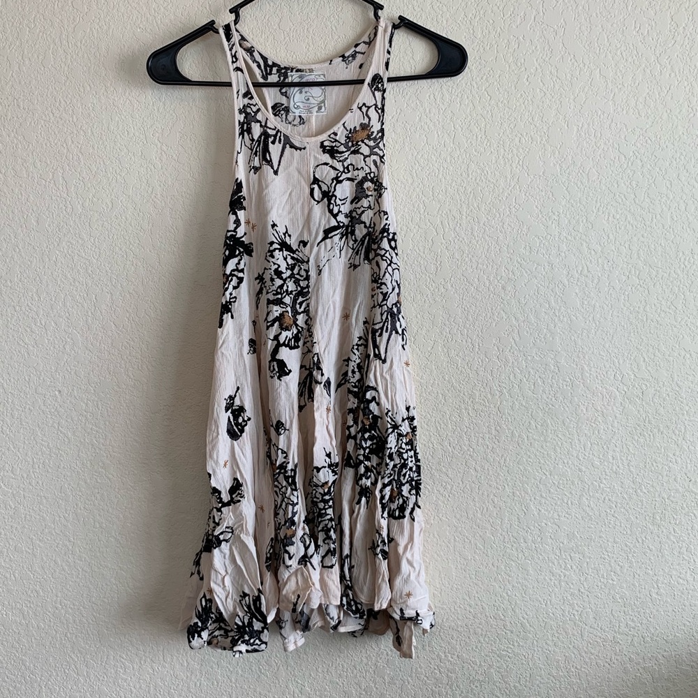 Free People Cream Mini Dress w/ Ties - XS